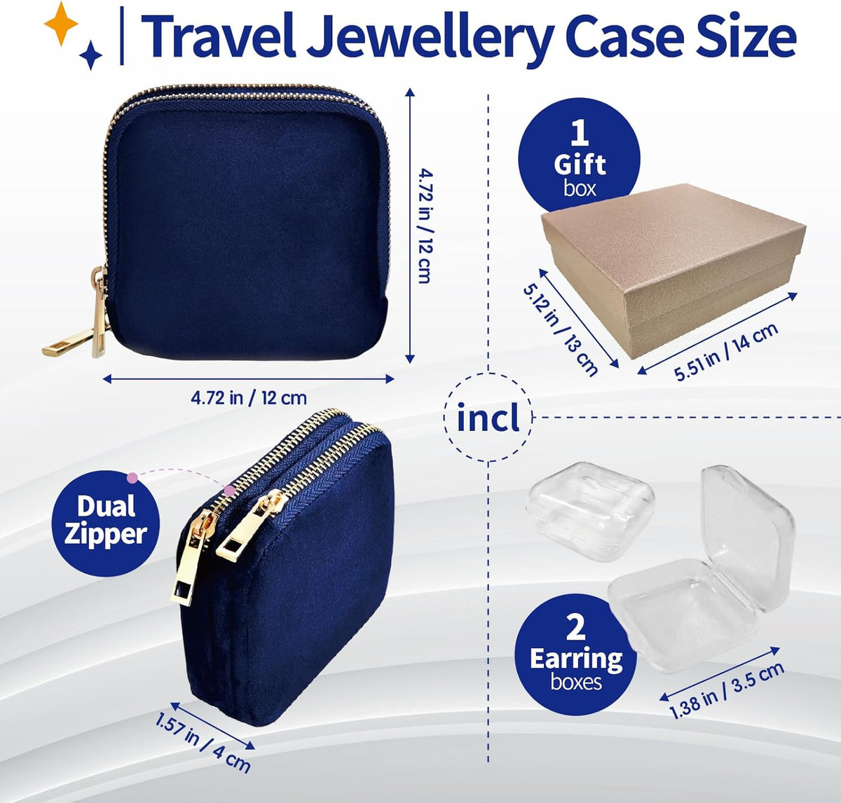 Small Travel Jewelry Case with Earring Box, Mini Travel Jewelry Organizer Pouch, 6-Layer Portable Chenille Storage Bag for Bangle Necklace Earrings Ring Bracelet, Gifts for Women (Green)