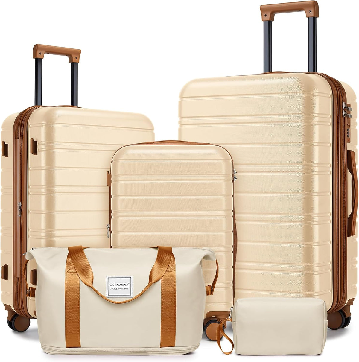 4 Piece Softside Luggage Set with Spinner Wheels,Lightweight Polyester Suitcase Set with Combination Lock, 16" 20" 24" 28" Rolling Travel Luggage for Carry On and Checked Baggage, Rose Red