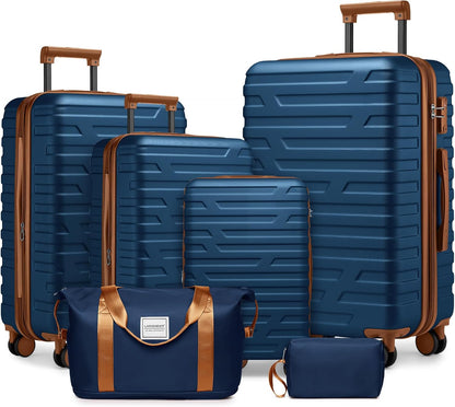 4 Piece Softside Luggage Set with Spinner Wheels,Lightweight Polyester Suitcase Set with Combination Lock, 16" 20" 24" 28" Rolling Travel Luggage for Carry On and Checked Baggage, Rose Red