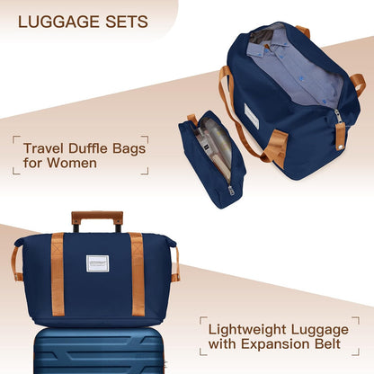 4 Piece Softside Luggage Set with Spinner Wheels,Lightweight Polyester Suitcase Set with Combination Lock, 16" 20" 24" 28" Rolling Travel Luggage for Carry On and Checked Baggage, Rose Red