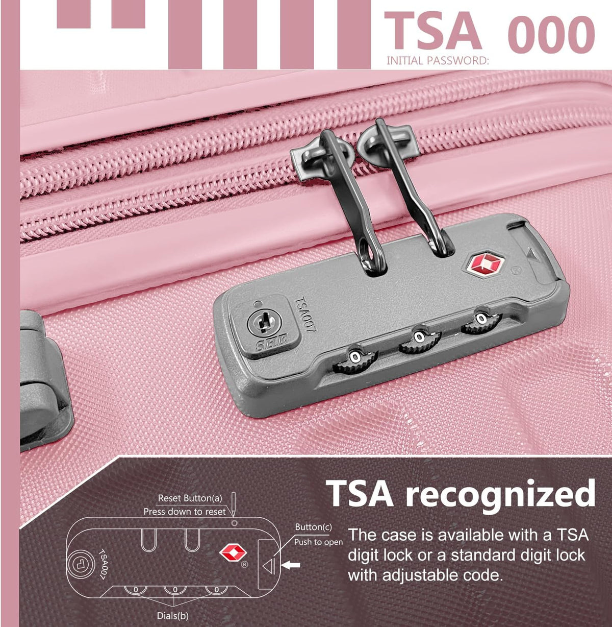 4 Piece Softside Luggage Set with Spinner Wheels,Lightweight Polyester Suitcase Set with Combination Lock, 16" 20" 24" 28" Rolling Travel Luggage for Carry On and Checked Baggage, Rose Red