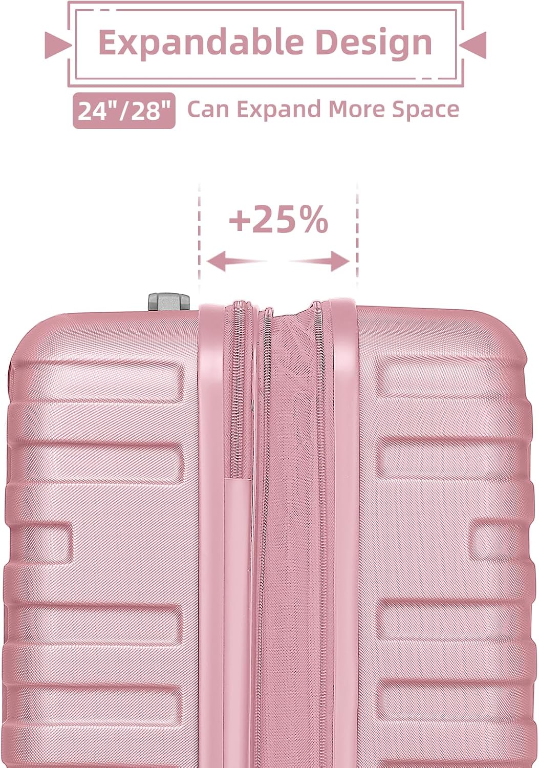 4 Piece Softside Luggage Set with Spinner Wheels,Lightweight Polyester Suitcase Set with Combination Lock, 16" 20" 24" 28" Rolling Travel Luggage for Carry On and Checked Baggage, Rose Red