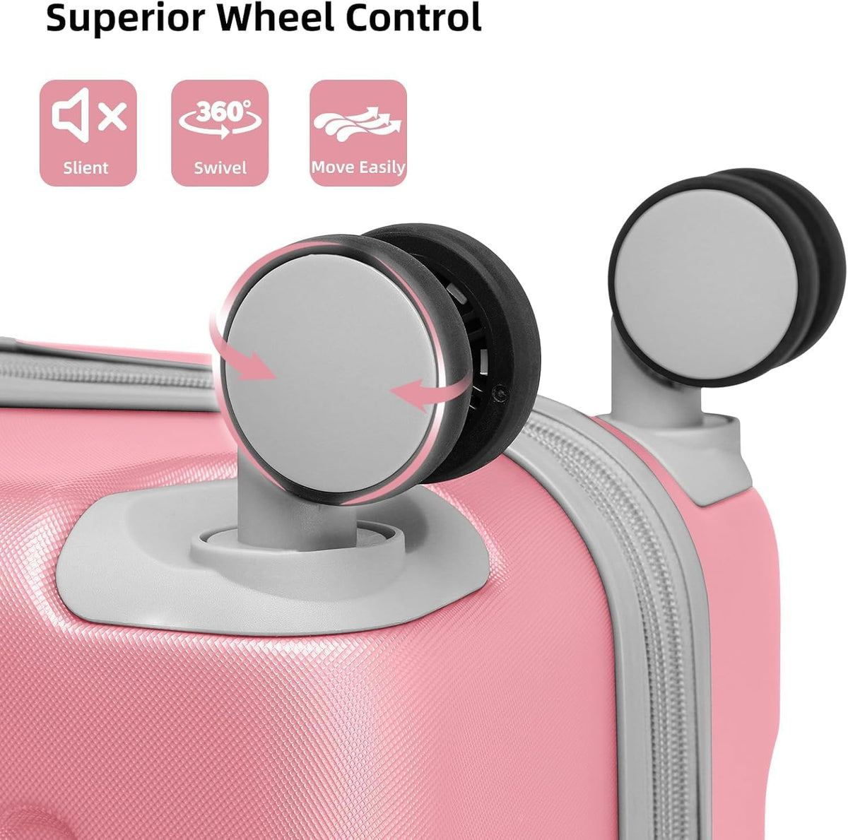 4 Piece Softside Luggage Set with Spinner Wheels,Lightweight Polyester Suitcase Set with Combination Lock, 16" 20" 24" 28" Rolling Travel Luggage for Carry On and Checked Baggage, Rose Red