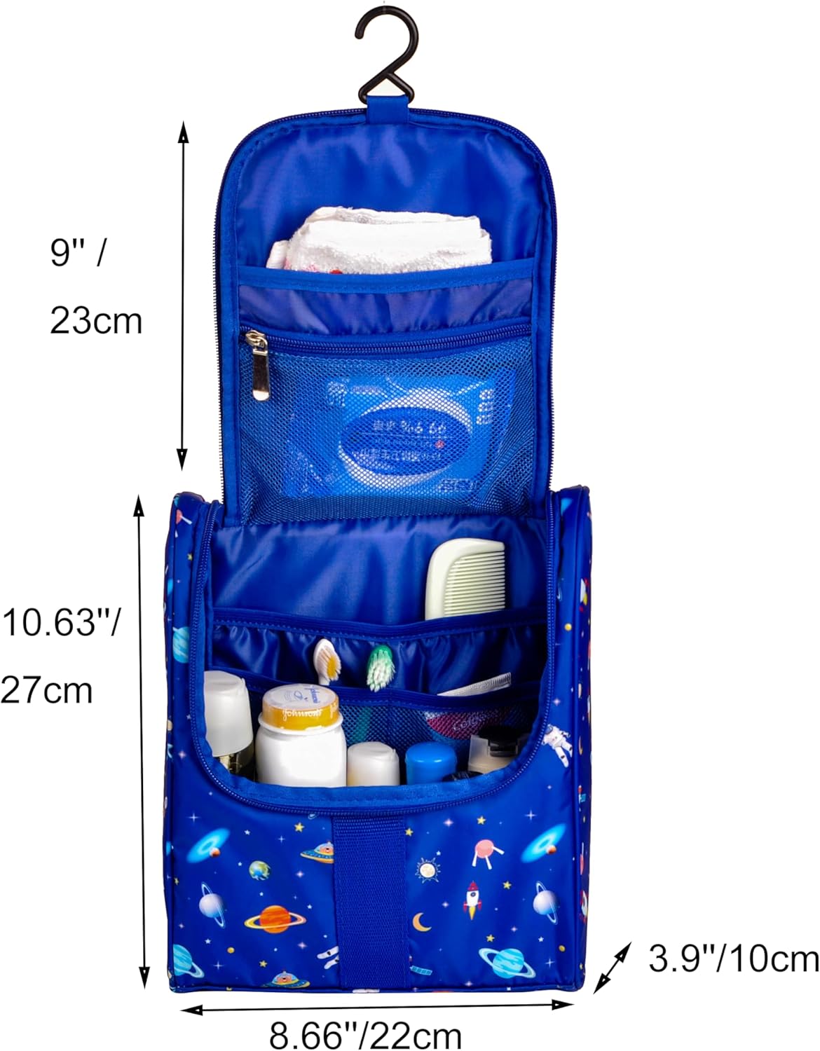Cute Cartoon Hanging Kids Toiletry Bag Children Travel Cosmetic Makeup Organizer Wash Bag Shower bag Over Night Bag Camping Shaving Kit Bag for Boys & Girls (Mermaid)
