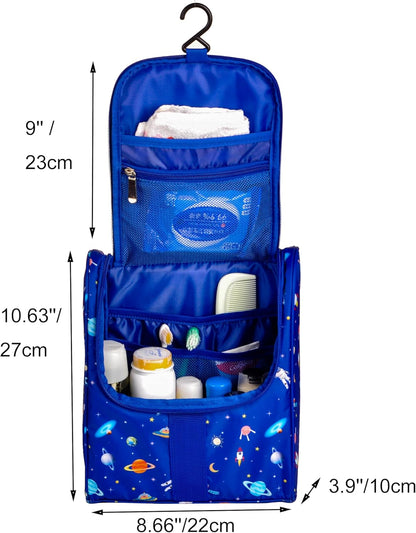 Cute Cartoon Hanging Kids Toiletry Bag Children Travel Cosmetic Makeup Organizer Wash Bag Shower bag Over Night Bag Camping Shaving Kit Bag for Boys & Girls (Mermaid)