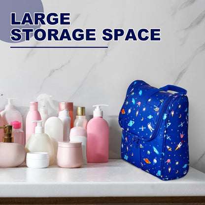 Cute Cartoon Hanging Kids Toiletry Bag Children Travel Cosmetic Makeup Organizer Wash Bag Shower bag Over Night Bag Camping Shaving Kit Bag for Boys & Girls (Mermaid)