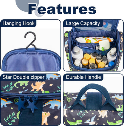 Cute Cartoon Hanging Kids Toiletry Bag Children Travel Cosmetic Makeup Organizer Wash Bag Shower bag Over Night Bag Camping Shaving Kit Bag for Boys & Girls (Mermaid)