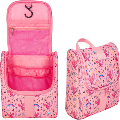 Cute Cartoon Hanging Kids Toiletry Bag Children Travel Cosmetic Makeup Organizer Wash Bag Shower bag Over Night Bag Camping Shaving Kit Bag for Boys & Girls (Mermaid)