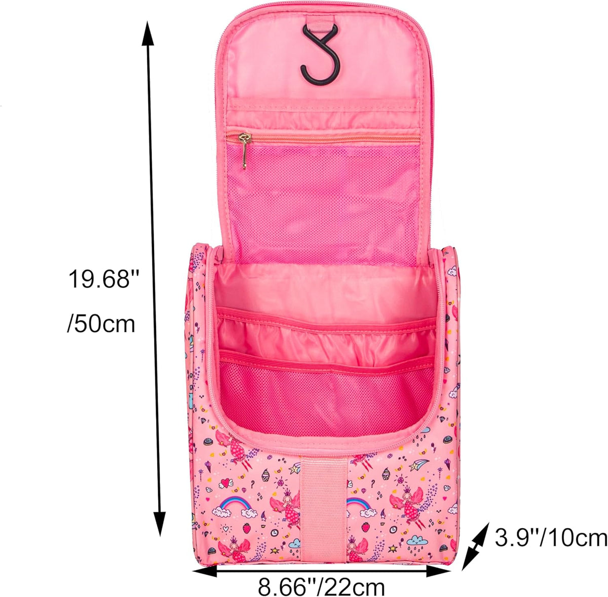 Cute Cartoon Hanging Kids Toiletry Bag Children Travel Cosmetic Makeup Organizer Wash Bag Shower bag Over Night Bag Camping Shaving Kit Bag for Boys & Girls (Mermaid)