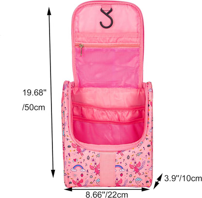 Cute Cartoon Hanging Kids Toiletry Bag Children Travel Cosmetic Makeup Organizer Wash Bag Shower bag Over Night Bag Camping Shaving Kit Bag for Boys & Girls (Mermaid)