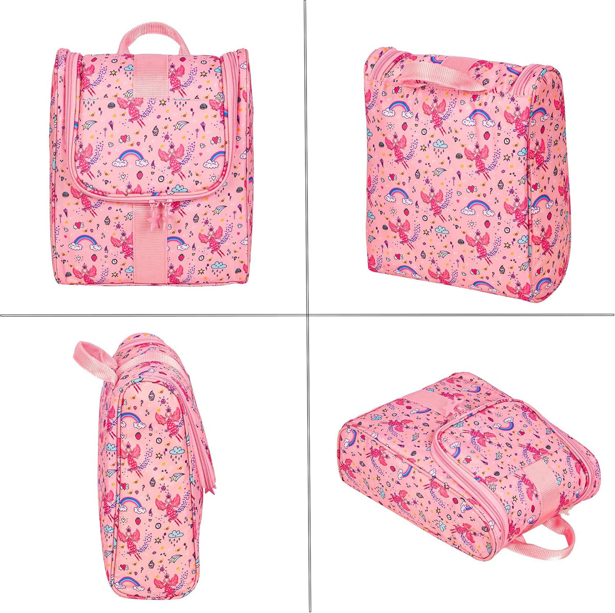 Cute Cartoon Hanging Kids Toiletry Bag Children Travel Cosmetic Makeup Organizer Wash Bag Shower bag Over Night Bag Camping Shaving Kit Bag for Boys & Girls (Mermaid)