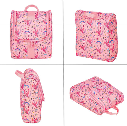 Cute Cartoon Hanging Kids Toiletry Bag Children Travel Cosmetic Makeup Organizer Wash Bag Shower bag Over Night Bag Camping Shaving Kit Bag for Boys & Girls (Mermaid)