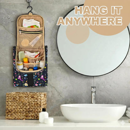 Cute Cartoon Hanging Kids Toiletry Bag Children Travel Cosmetic Makeup Organizer Wash Bag Shower bag Over Night Bag Camping Shaving Kit Bag for Boys & Girls (Mermaid)