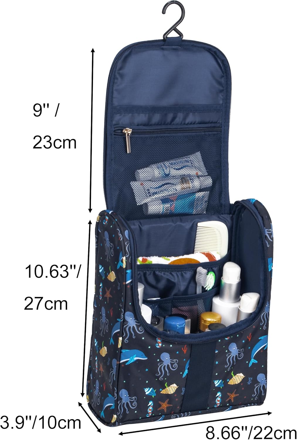 Cute Cartoon Hanging Kids Toiletry Bag Children Travel Cosmetic Makeup Organizer Wash Bag Shower bag Over Night Bag Camping Shaving Kit Bag for Boys & Girls (Mermaid)