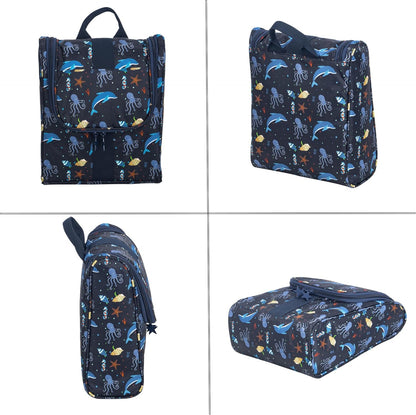 Cute Cartoon Hanging Kids Toiletry Bag Children Travel Cosmetic Makeup Organizer Wash Bag Shower bag Over Night Bag Camping Shaving Kit Bag for Boys & Girls (Mermaid)