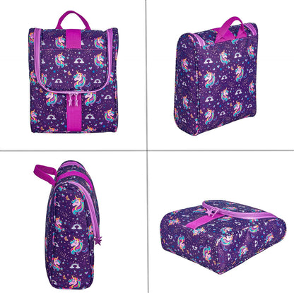Cute Cartoon Hanging Kids Toiletry Bag Children Travel Cosmetic Makeup Organizer Wash Bag Shower bag Over Night Bag Camping Shaving Kit Bag for Boys & Girls (Mermaid)