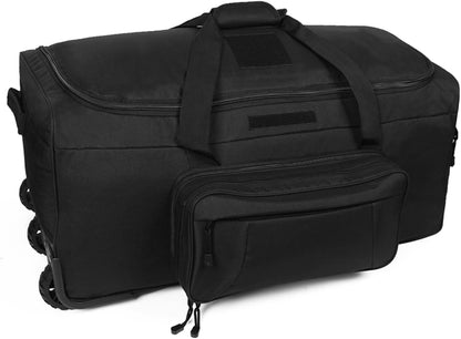 Duffel Bag Wheels Rolling Deployment Wheeled Military Suitcase Heavy-Duty Extra large deployment bag Capacity 32 Inch，Green