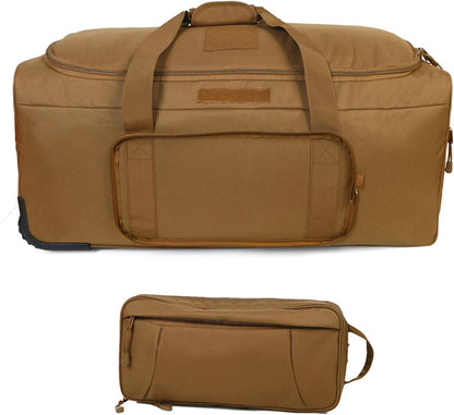Duffel Bag Wheels Rolling Deployment Wheeled Military Suitcase Heavy-Duty Extra large deployment bag Capacity 32 Inch，Green