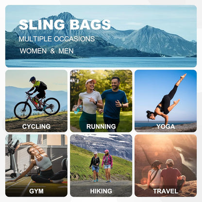 Convertible Sling Bags for Women Men, Lightweight Crossbody Backpack Daypack Fit for 7.9" Tablet for Casual Travel Sport Hiking (Blue)