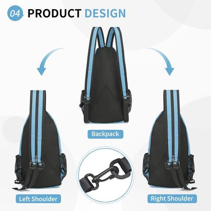 Convertible Sling Bags for Women Men, Lightweight Crossbody Backpack Daypack Fit for 7.9" Tablet for Casual Travel Sport Hiking (Blue)