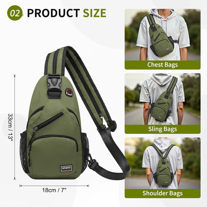 Convertible Sling Bags for Women Men, Lightweight Crossbody Backpack Daypack Fit for 7.9" Tablet for Casual Travel Sport Hiking (Blue)
