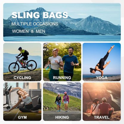 Convertible Sling Bags for Women Men, Lightweight Crossbody Backpack Daypack Fit for 7.9" Tablet for Casual Travel Sport Hiking (Blue)