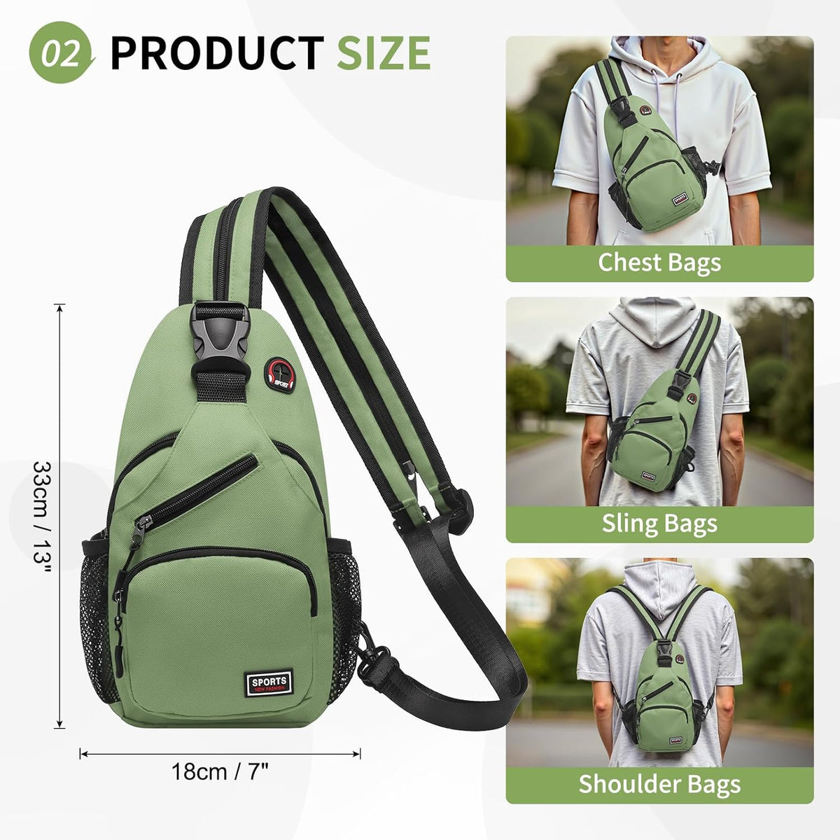 Convertible Sling Bags for Women Men, Lightweight Crossbody Backpack Daypack Fit for 7.9" Tablet for Casual Travel Sport Hiking (Blue)