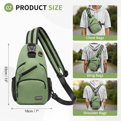 Convertible Sling Bags for Women Men, Lightweight Crossbody Backpack Daypack Fit for 7.9" Tablet for Casual Travel Sport Hiking (Blue)