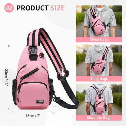 Convertible Sling Bags for Women Men, Lightweight Crossbody Backpack Daypack Fit for 7.9" Tablet for Casual Travel Sport Hiking (Blue)