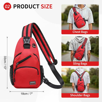 Convertible Sling Bags for Women Men, Lightweight Crossbody Backpack Daypack Fit for 7.9" Tablet for Casual Travel Sport Hiking (Blue)