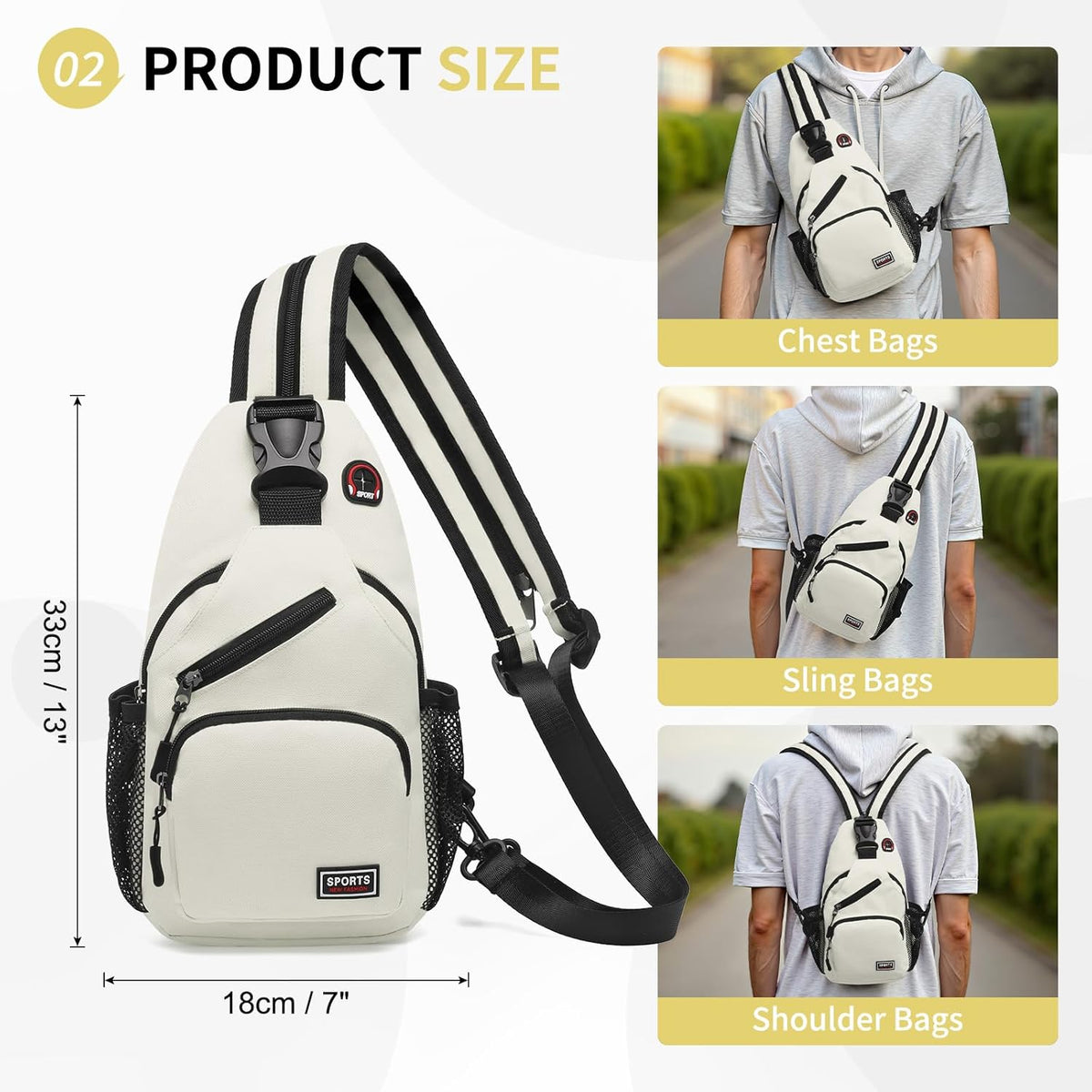 Convertible Sling Bags for Women Men, Lightweight Crossbody Backpack Daypack Fit for 7.9" Tablet for Casual Travel Sport Hiking (Blue)