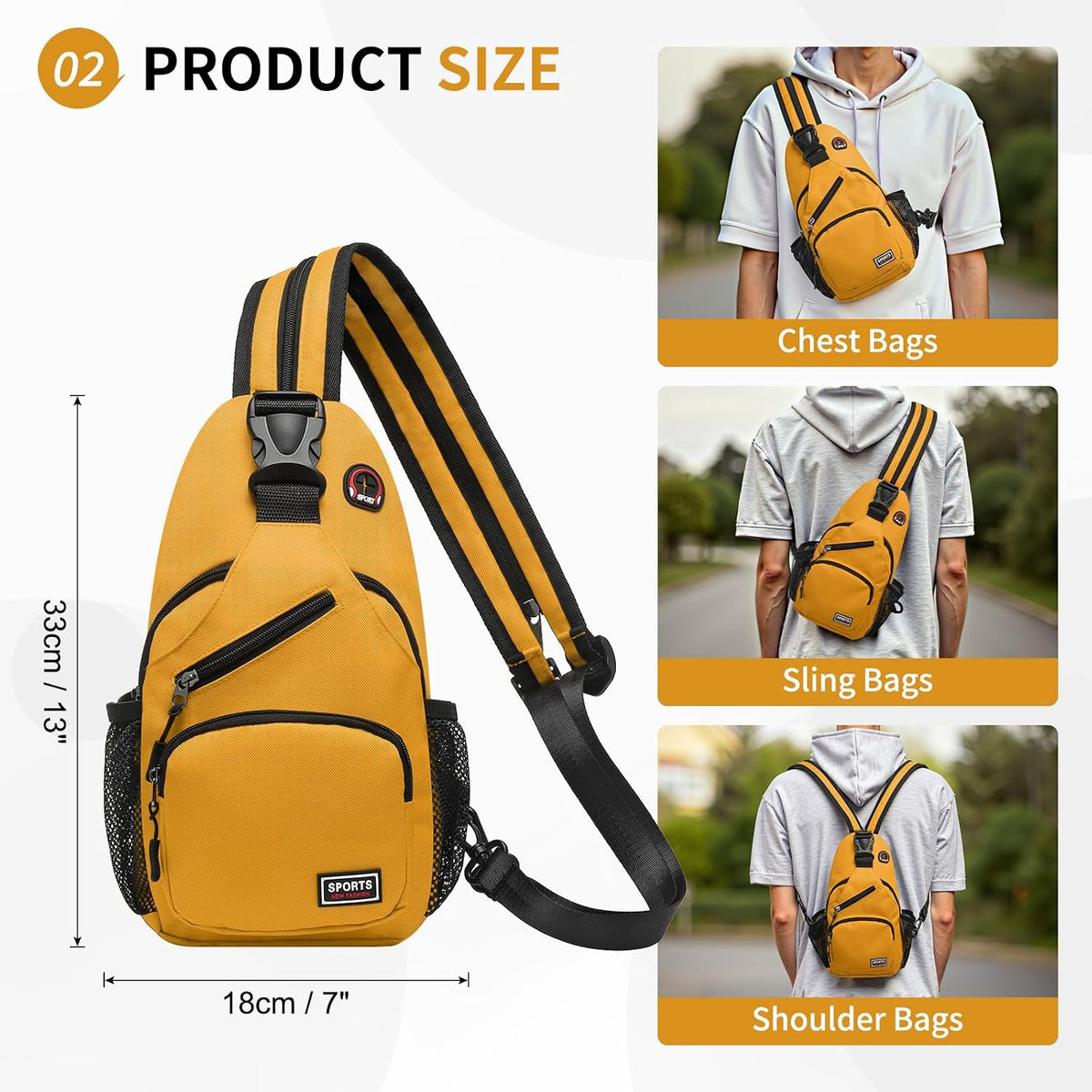 Convertible Sling Bags for Women Men, Lightweight Crossbody Backpack Daypack Fit for 7.9" Tablet for Casual Travel Sport Hiking (Blue)