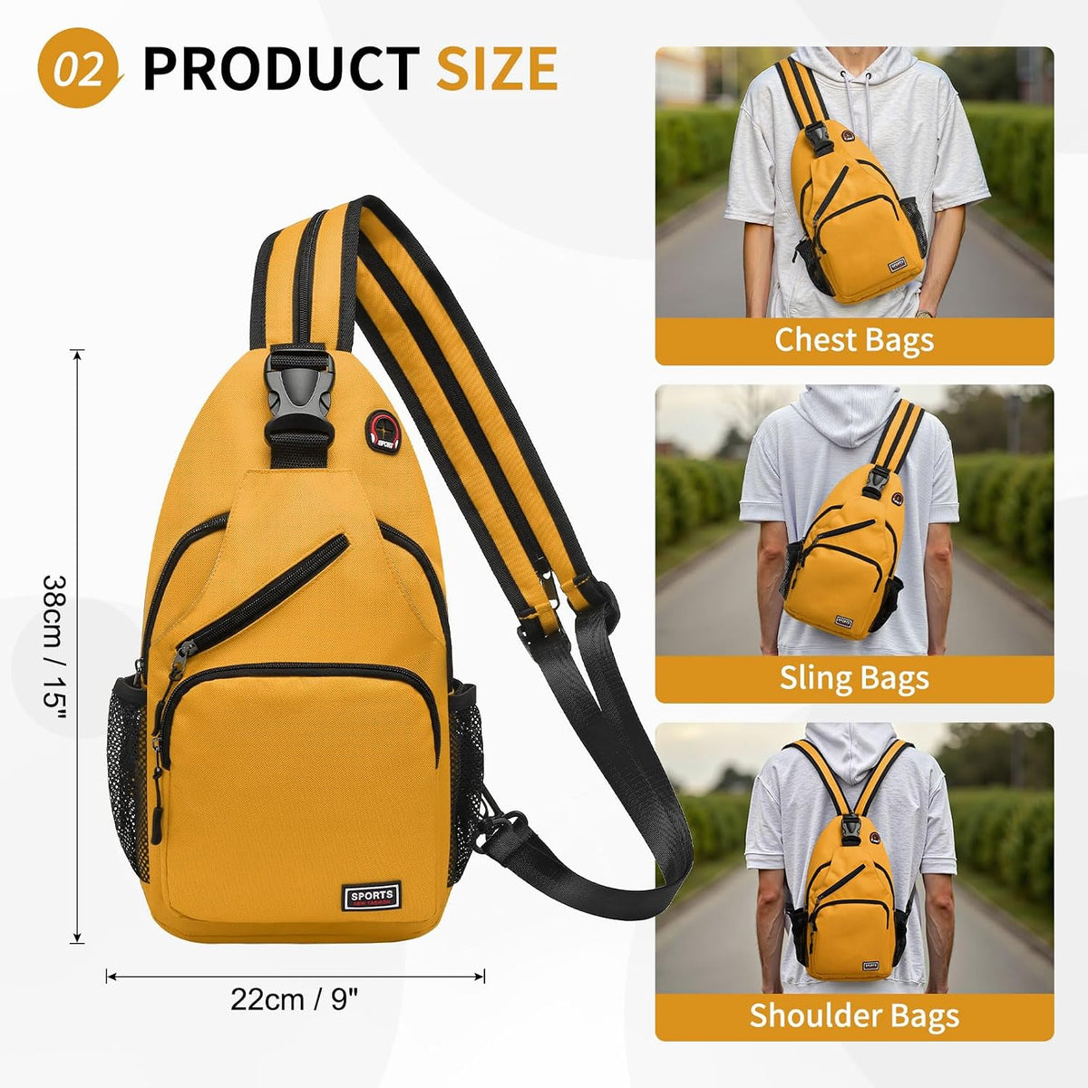 Convertible Sling Bags for Women Men, Lightweight Crossbody Backpack Daypack Fit for 7.9" Tablet for Casual Travel Sport Hiking (Blue)