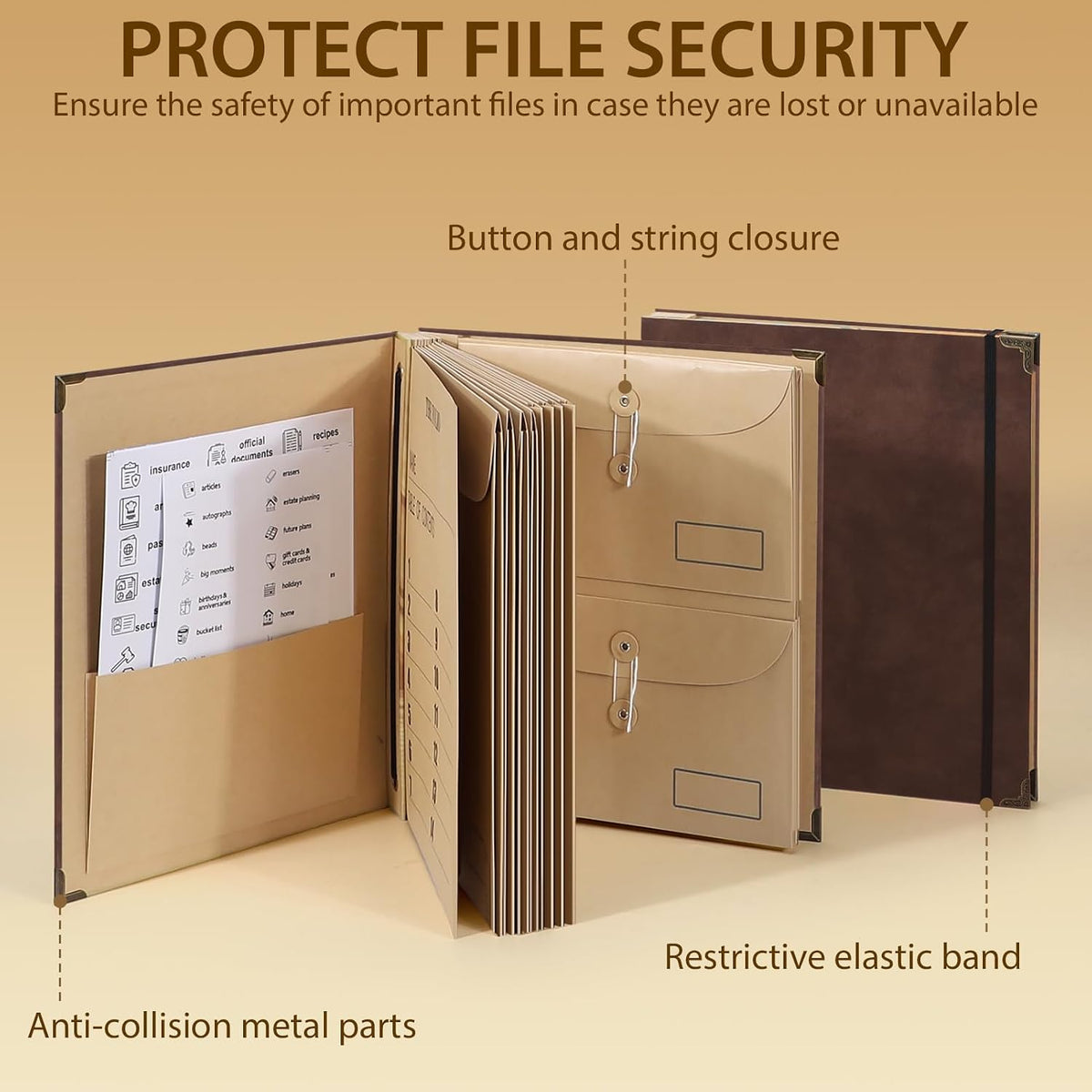 Important Document Organizer, Expanding File Folder for Important Papers, Emergency Binder, Birth Certificates, Social Security Cards, and Passports, Anti-Lost Binders, Graduation Gifts