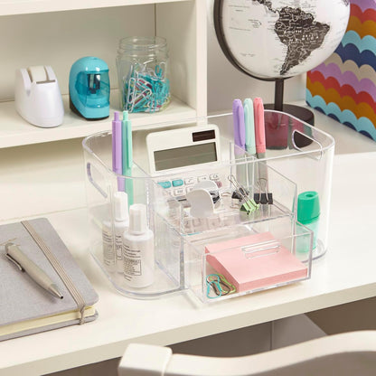 Bliss Lilac Purple Makeup Organizer for Countertop, Divided Bathroom Organizer & Storage Drawer, Makeup Brush Holder, Cosmetic & Nail Polish Organizer, Made in USA