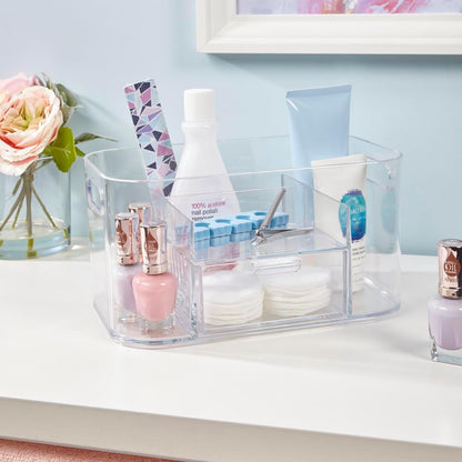 Bliss Lilac Purple Makeup Organizer for Countertop, Divided Bathroom Organizer & Storage Drawer, Makeup Brush Holder, Cosmetic & Nail Polish Organizer, Made in USA