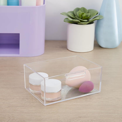 Bliss Lilac Purple Makeup Organizer for Countertop, Divided Bathroom Organizer & Storage Drawer, Makeup Brush Holder, Cosmetic & Nail Polish Organizer, Made in USA