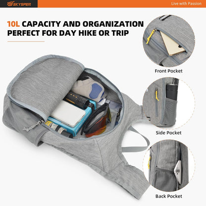10L Hiking Backpack Small Hiking Daypack Packable Lightweight Travel Day Pack for Women Men(Cyan)