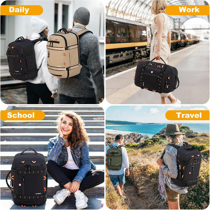 40L Travel Backpack,TSA Approved Carry On Backpack,Business Work Bag with Wet/Dry Compartment, Fits 17.3" Laptop, Duffel Bag for Men Women(Black)