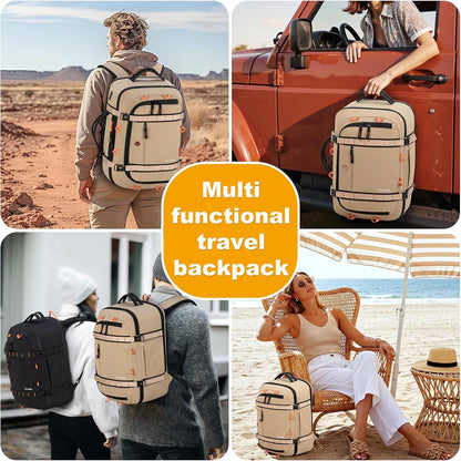 40L Travel Backpack,TSA Approved Carry On Backpack,Business Work Bag with Wet/Dry Compartment, Fits 17.3" Laptop, Duffel Bag for Men Women(Black)