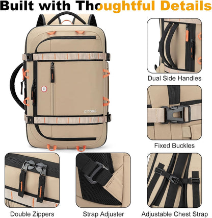 40L Travel Backpack,TSA Approved Carry On Backpack,Business Work Bag with Wet/Dry Compartment, Fits 17.3" Laptop, Duffel Bag for Men Women(Black)