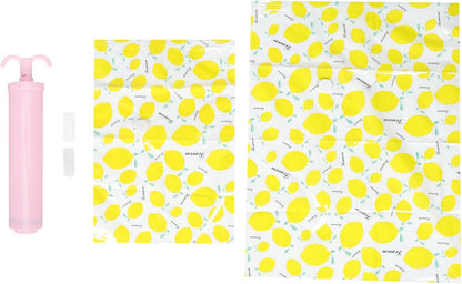 Vacuum Storage Pouches Set with Hand Pump, Medium 80x60cm and Small 60x40cm Quilt Compression Bags, Thickened Waterproof Vacuum Seal Bags for Home Clothing and Bedding Organization