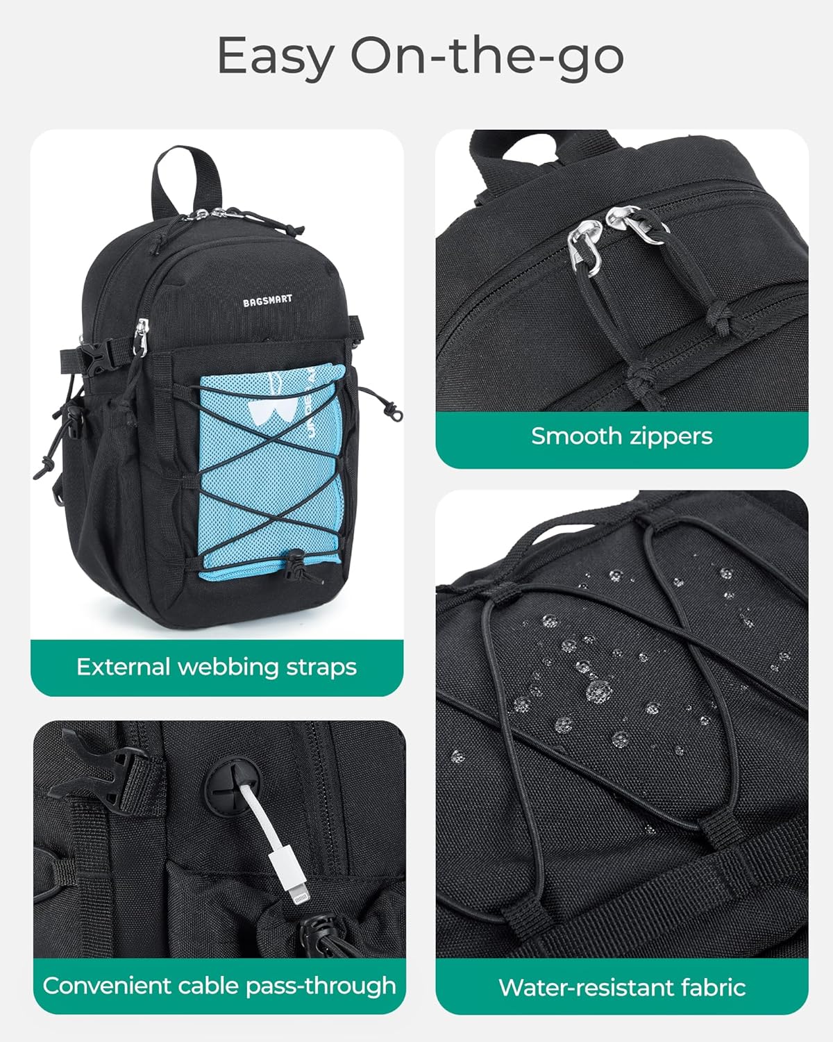Small Crossbody Sling Bag, Crossbody Daypack, Chest Shoulder Bag Hiking Small Backpack for Casual Travel Sport