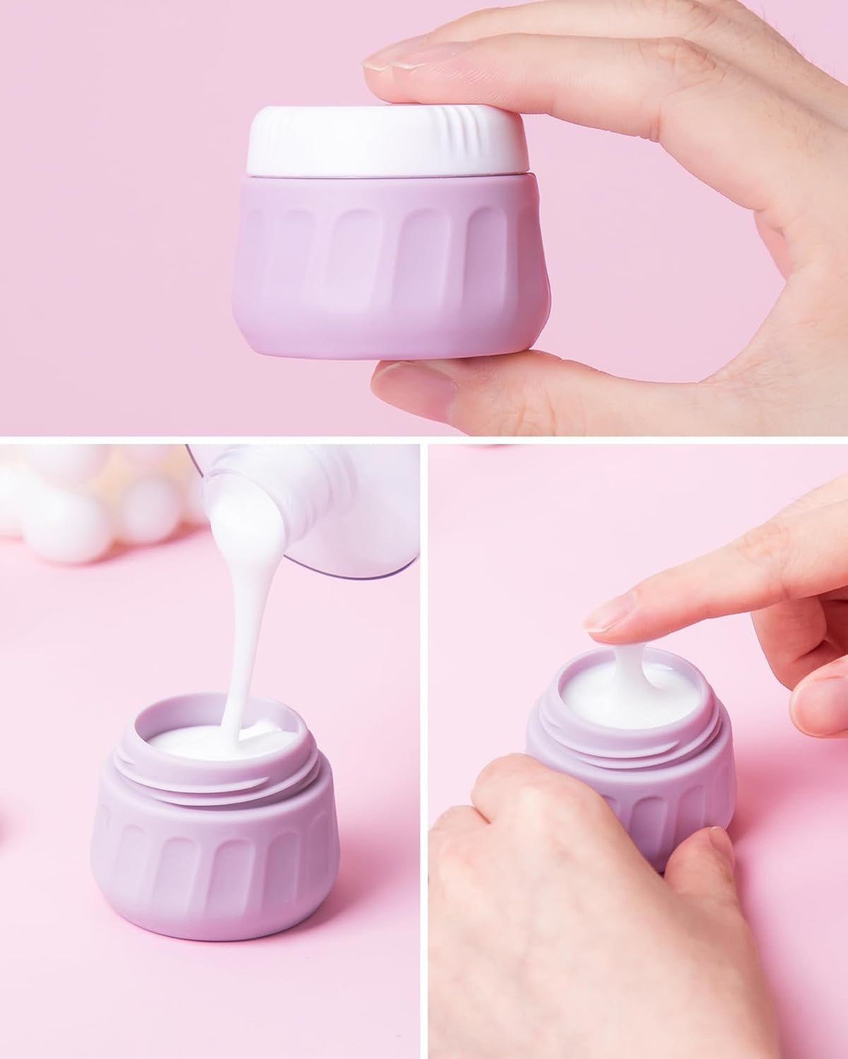 Travel Bottles for Toiletries 8 Pack, Travel Size Toiletries, Tsa Approved Travel Size Containers 3oz, with Travel Essentials Clear Bag, Leak Proof Silicone Squeezable Creams Jars