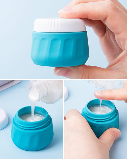 Travel Bottles for Toiletries 8 Pack, Travel Size Toiletries, Tsa Approved Travel Size Containers 3oz, with Travel Essentials Clear Bag, Leak Proof Silicone Squeezable Creams Jars