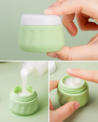 Travel Bottles for Toiletries 8 Pack, Travel Size Toiletries, Tsa Approved Travel Size Containers 3oz, with Travel Essentials Clear Bag, Leak Proof Silicone Squeezable Creams Jars