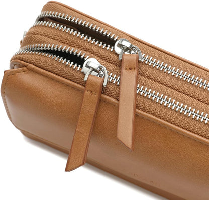 Lanyani RFID Crossbody Wallet Wristlet Purse with Phone Pocket For Women Vegan Leather - Colors A