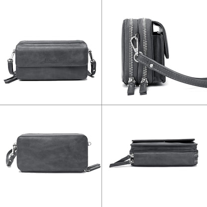 Lanyani RFID Crossbody Wallet Wristlet Purse with Phone Pocket For Women Vegan Leather - Colors A