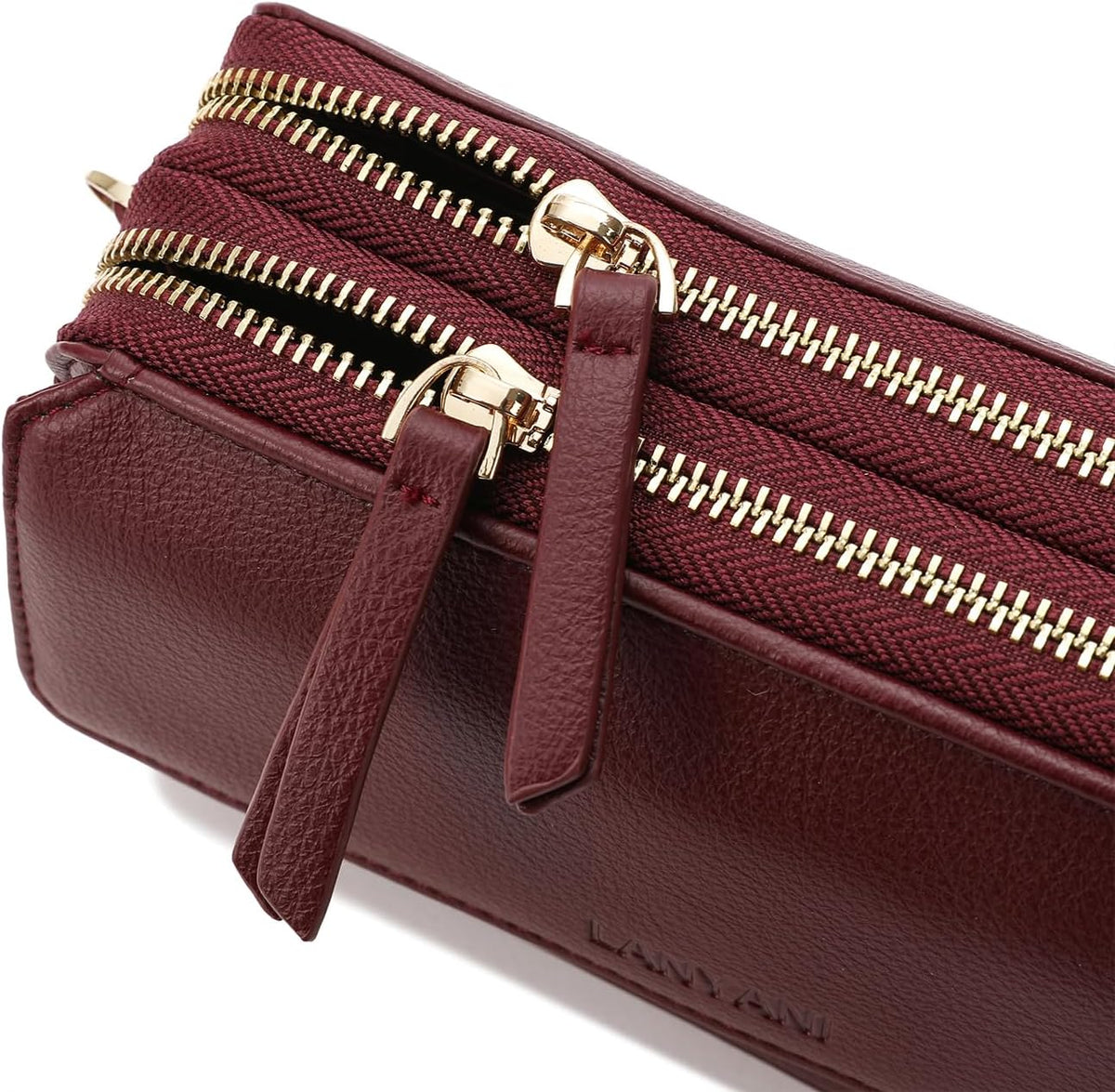 Lanyani RFID Crossbody Wallet Wristlet Purse with Phone Pocket For Women Vegan Leather - Colors A