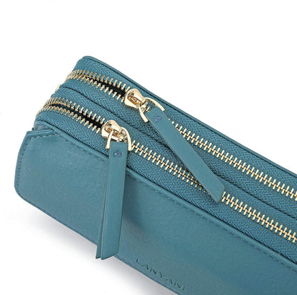 Lanyani RFID Crossbody Wallet Wristlet Purse with Phone Pocket For Women Vegan Leather - Colors A